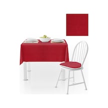 Kırmızı Düz Renk Petek Dokuma Masa Örtüsü 140x220
