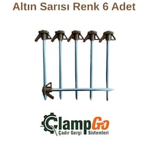Clampgo Sert Zemin Çadır-tente-tarp Kazığı 8 Mm Kalınlığında 21 Cm Uzunluğunda 6 Adet Altın