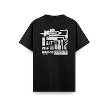 Mac 10 Sırt Baskılı Bisiklet Yaka Erkek Tshirt Antrasit