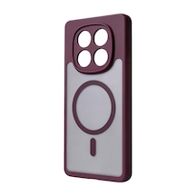 Xiaomi Redmi Note 14 Pro 4g Loji Magsafe Kapak - Bordo Çok Renkli