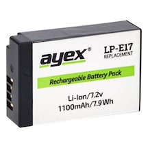 Ayex Lp-e17 Batarya, Canon Eos Rp, R100, R50, R8, 77d, 750d, 760d, 800d, 850d, M3, M5, M6 Mark Iı İle Uyumlu