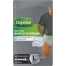 Depend Emici Külot Pants Hasta Bezi L - Büyük - Large Erkek İç Adet 8 Adet Tekli Pk L