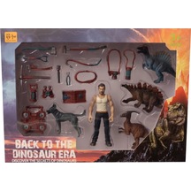 Erkek Figürlü 3 Dinozorlu Ve Aksesuarlı Oyun Seti