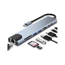 Type C Girişli 8 Port Dönüştürücü Ve Çoklayıcı Renkli
