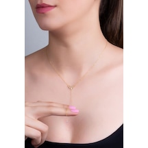Sarmaşık 18 Ayar Sarı Altın Kaplama 44 Cm Gümüş Y Kolye