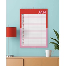 2027 Aile Duvar Takvimi, 5 Kişilik Aile Planlayıcı Takvim, Renkli Aylık Planlayıcı, Aile Organizer Çok Renkli