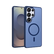 Samsung Uyumlu GalaxyS26 Ultra Kılıf Magsafe Kamera Korumalı Mat Parmak İzi Tutmayan Celikaksesuar Mavi