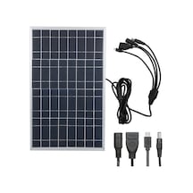 15w 8v Taşınabilir Güneş Paneli, Usb Ve Dc Portlu, Ip65 Suya Dayanıklı, Ev, Araba, Tekne İçin İdeal