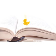 Sarı Ördek Şeklinde Dekoratif Metal Kitap Ayracı. Kitap Ayraçları
