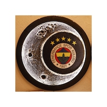 Ahşap Ay Tablosu 60 Cm Çap - Epoksi Korumalı, Gün Işığı Led Aydınlatmalı