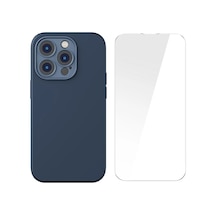 Baseus Liquid Silica Gel İphone 14 Pro 6.1 Magsafe Silikon Kılıf + Tempered Ekran Koruyucu Set- 5775
