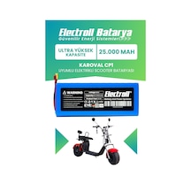 Karoval Cp1 Uyumlu Batarya Ultra Yüksek Kapasite 60v 25ah Elektrikli Scooter Bataryası Mavi