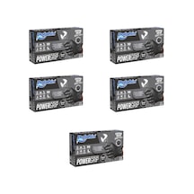 Dolphin Nitril Powergrip Ekstra Kalın Elmas Dokulu Eldiven Siyah Large Büyük Boy - 50'li 5 Paket