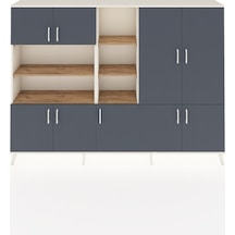 Arges Dolap 14 Raflı 9 Kapaklı 220x30x163 Aytaşı-antrasit/çam Antrasıt/atlas Çam - Aytası