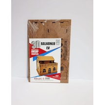 3d Ahşap Maket Balkonlu Ev