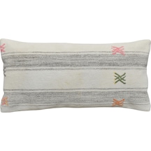Zehra Abla Halı Yeni El Dokuma Dekoratif Lumbar Kilim Kırlent Yastık Kılıfı 6879 Çok Renkli