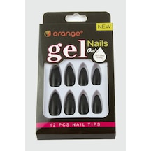 Orange - 667 - Yapıştırıcılı Jel Takma - Kmrsfres - Tırnak Siyah