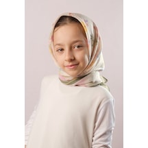 Hürrem Bone Haki Dijital Baskılı Çocuk Tesettür Eşarp Pamuk Polyester Çiçek Desenli 6002 09 Haki