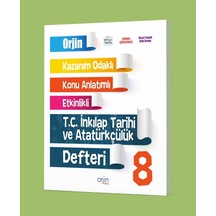 Orjin 8.Sınıf T.C Inkılap Tarihi Ve Atatürkçülük Defteri
