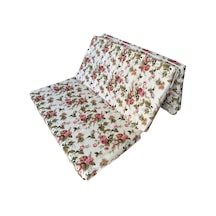 Çift Kişilik Katlanır Yer Yatağı Ve Sünger Yatak Katlanır Minder Yatak 120x195x8 Cm-ingiliz Gülü