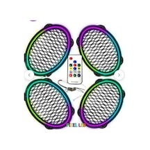 Poke Pk-5653 4 Adet Oval Oto Hoparlör Kapağı Kumandalı Pixel Ledli Rgb Animasyonlu Kapak