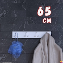 Modilayn Arı Serisi 12 Kancalı 61,4x9,6 Cm Banyo Askısı - 4'lü Set Ekstra Düzen Ve Yer Tasarrufu Beyaz