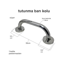Engelli Tutunma Barı 33Cm Banyo Tutamak Kapı Çekme Kolu Küvet Ban