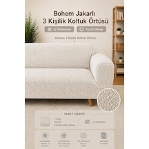 Bohem Desen Jakarlı 3 Kişilik Kanepe Örtüsü / Lastikli Koltuk Örtüsü /çekyat Örtüsü/ Koltuk Kılıfı Taş Çok Renkli