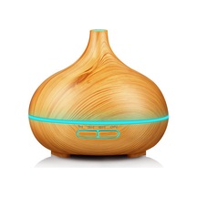 Usb 400 Ml Ahşap Doku Koku Makinesi Sivri Ağız Nemlendirici Renkli Led Işık Ve Uzaktan Kumanda İle Otomatik Alkol Püskürtücü Haki