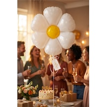 Papatya Folyo Balon 40x50 Cm Bahar Yaz Çiçek Temalı Doğum Günü Parti Süsü Çok Renkli