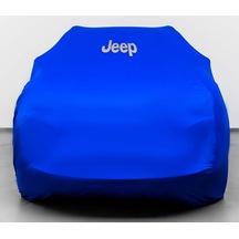 JEEP GRAND CHEROKEE 4 (WK2) (2010-2021) Kumaş Logolu Oto Branda - Penye Örtü MAVİ