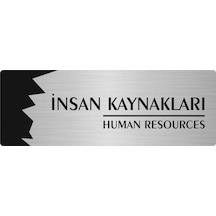 Metal Departman Kapı İsimliği, İnsan Kaynakları Human Resources 10x20 Cm Gümüş Renk