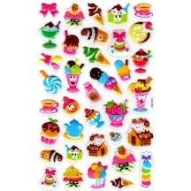 Sticker Kabartmalı Stiker Defter, Planlayıcı Etiket Lxk-005 - 22x14 Cm - Şirin Dondurmalar
