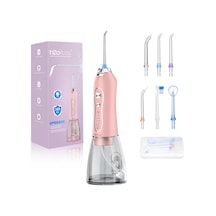 Şarjlı Kablosuz Ağız Duşu, Hızlı Ve Etkili Diş Arası Temizliği 300 Ml Su Hazneli, 5 Modlu, 6 Başlıklı, Ipx7 Su Geçirmez, Diş Taşı Temizliği, Pembe 06261151