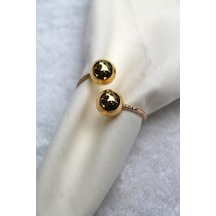 12 Adet Gold Bead Metal Halkalı Peçete Yüzüğüxx