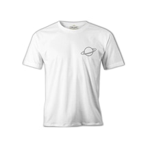 Saturn Logo Beyaz Erkek Tshirt