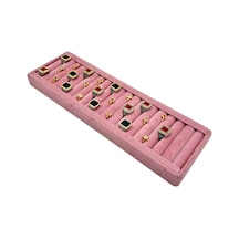 Yüzük Küpe Koldüğmesi Takı Standı Pembe Uzun 34 X 11 Cm