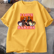 Flood Of Style Ben Aşk Fırıncılar Kalp T Shirt Erkek Kadın Grafik T Shirt Unisex Pamuk Baskılı Tişört Vintag Sarı