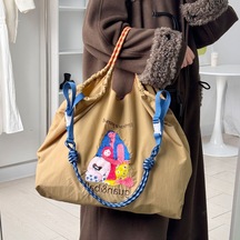 Jzcat Zarif İşlemeli Naylon Alışveriş Çantası Çanta - Haki Kendini Kucakla
