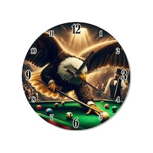 Bilardo Oynayan Kartal Akarlı Duvar Saati