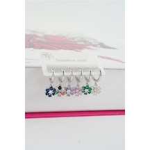 Kadın Vip Seri Özel Tasarım Baget Zirkon Taşlı 6'lı Küpe Seti 001