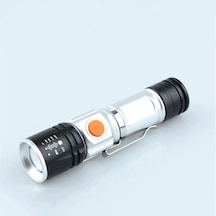 Dış Mekan Güçlü Güç El Feneri Ni Ycle Usb Fişi Şarj Edilir Led El Feneri Siyah