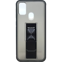 Nettech Samsung Galaxy M21 Uyumlu Microcase Mıknatıs Yüzüklü Arka Koruma Kılıf - Siyah Siyah