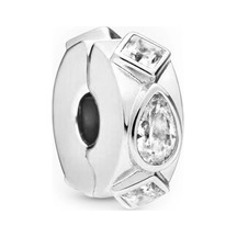 Nur Silver Su Damlası Ve Kare Detay Klips Gümüş Charm Nur-bl00650