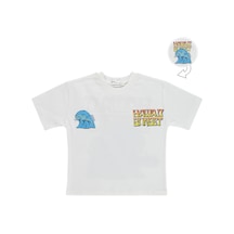 Civil Boys Hawaii Sunset Baskılı 10-13 Yaş Tişört - Kırık Beyaz