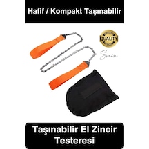 Taşınabilir Mini El Zincirli Testere Kamp Doğa Ağaç Dal Kesme Çelik Hafif Pratik Taşıma Çantası