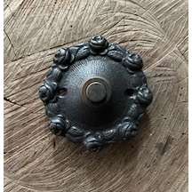 Gül Model Zil Antik Siyah Pirinç Kapı Zil Düğmesi El Yapımı Antik Zil Düğme