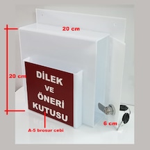 Dilek Öneri Kutusu İş Güvenliği Kutusu Pleksi Beyaz-Kırmızı A-5