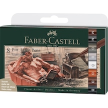 Faber-Castell Pitt Artist Pen Fırça Uç 8'li, Klasik Renkler