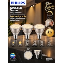 3 Adet Philips 9.5w 3000k Sarı Işık E27 Duylu 760 Lümen Dim Edilebilir Par30 Ampul